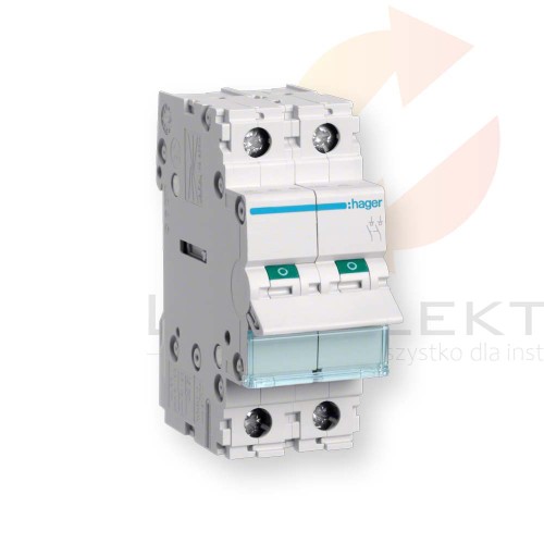 HAGER rozłącznik modułowy 63A 2P SBN263 Hurtownia Elektryczna Lux-Elektro Rzeszów Tyczyn | Sklep Elektryczny Online