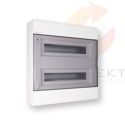 Rozdzielnica modułowa natynkowa 2x18 SRn-36/2 (N+PE) IK07 drzwi transparentne 1.88 Hurtownia Elektryczna Lux-Elektro Rzeszów Tyczyn | Sklep Elektryczny Online