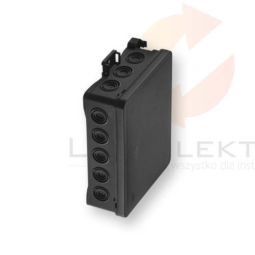 Puszka naścienna 90x40x135mm z dławnicą zintegrowaną samozatrzaskowa, bezhalogenowa, seria FASTBOXiHOOK czarna IP54 NS9 35404107 Hurtownia Elektryczna Lux-Elektro Rzeszów Tyczyn | Sklep Elektryczny Online