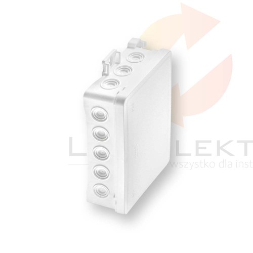Puszka naścienna 90x40x135mm z dławnicą zintegrowaną samozatrzaskowa, bezhalogenowa, seria FASTBOXiHOOK biała IP54 NS9 35404106 Hurtownia Elektryczna Lux-Elektro Rzeszów Tyczyn | Sklep Elektryczny Online