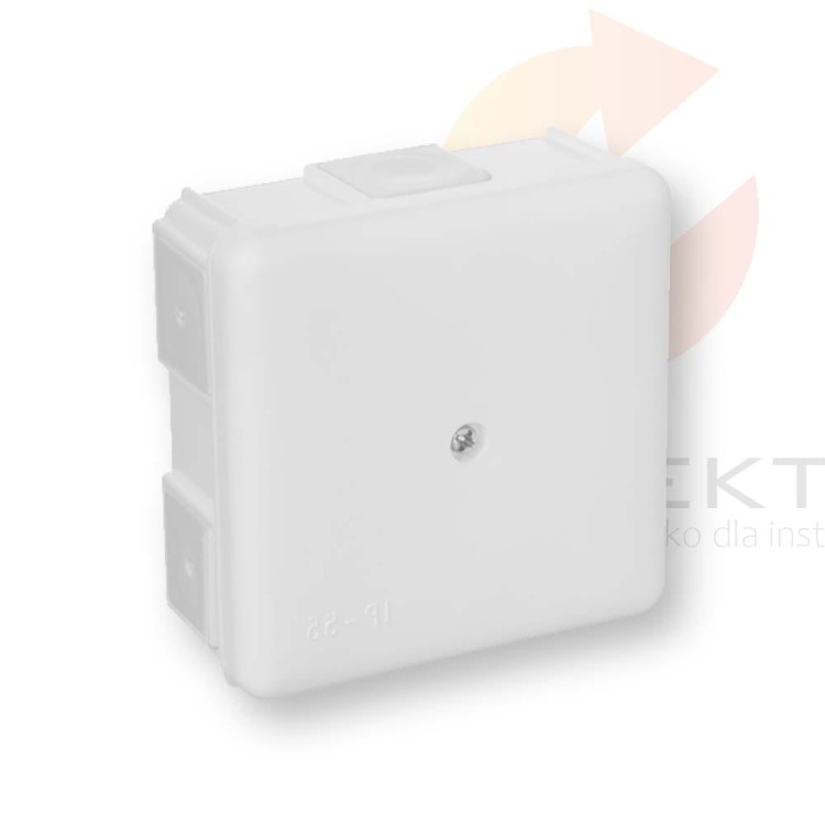 Puszka hermetyczna n/t 86x86x39mm z zaciskiem 5x2,5mm IP55 biała 0226-01 Hurtownia Elektryczna Lux-Elektro Rzeszów Tyczyn | Sklep Elektryczny Online