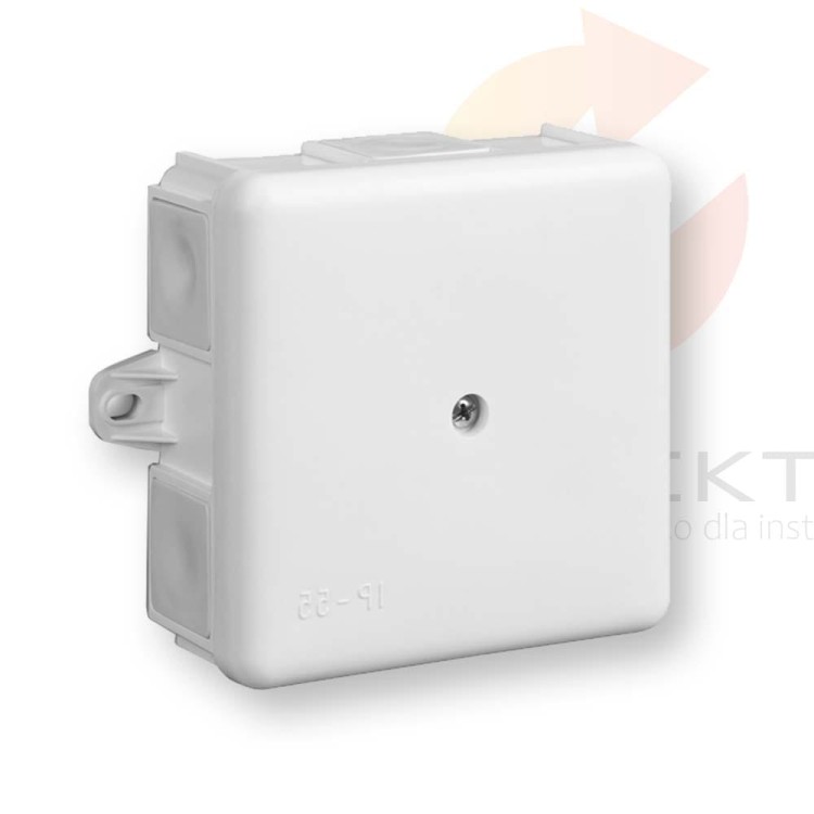 Puszka hermetyczna n/t 86x86x39mm pusta z uszami montaż. IP55 biała 0226-10 Hurtownia Elektryczna Lux-Elektro Rzeszów Tyczyn | Sklep Elektryczny Online