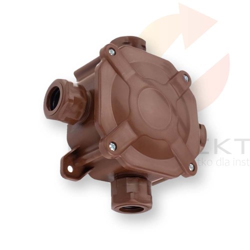 Puszka n/t hermetyczna PH PG16 75x75x33 5x4mm2 IP67 brązowa A.0035BR Hurtownia Elektryczna Lux-Elektro Rzeszów Tyczyn | Sklep Elektryczny Online
