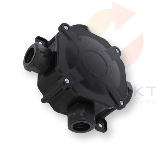 Puszka instalacyjna hermetyczna PG21 5x6mm2 IP67 czarna odporna na UV A.0036C Hurtownia Elektryczna Lux-Elektro Rzeszów Tyczyn | Sklep Elektryczny Online