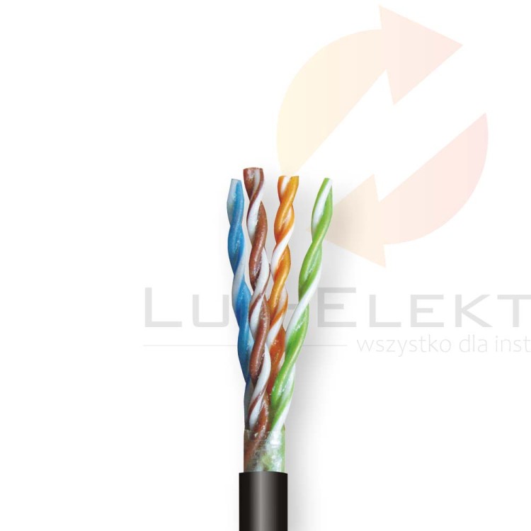 Kabel teleinformatyczny BiTLAN U/UTPf 4x2x24AWG(0,5) kat.5e outdoor 200MHz TI0012 /305m/ BITNER Hurtownia Elektryczna Lux-Elektro Rzeszów Tyczyn | Sklep Elektryczny Online