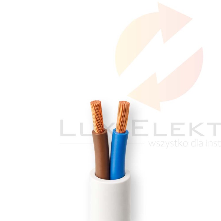 Przewód mieszkaniowy H03VV-F (OMY) 2x0,5 biały /100m/ | Hurtownia Elektryczna Lux-Elektro | Rzeszów, Tyczyn
