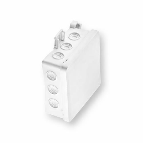 Puszka naścienna 100x40x100mm z dławnicą zintegrowaną samozatrzaskowa, bezhalogenowa, seria FASTBOXiHOOK biała IP54 NS7 35349106 Hurtownia Elektryczna Lux-Elektro Rzeszów Tyczyn | Sklep Elektryczny Online
