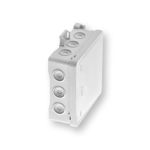 Puszka naścienna 100x40x100mm z dławnicą zintegrowaną samozatrzaskowa, bezhalogenowa, seria FASTBOXiHOOK szara IP54 NS7 35349102 Hurtownia Elektryczna Lux-Elektro Rzeszów Tyczyn | Sklep Elektryczny Online