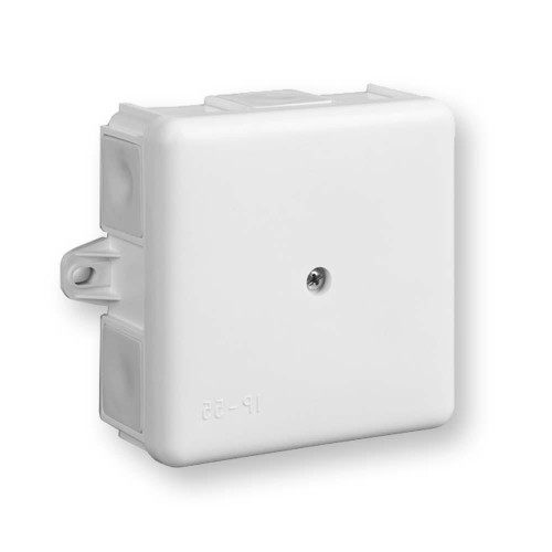 Puszka hermetyczna n/t 86x86x39mm z zaciskiem 5x2,5mm z uszami montaż. IP55 biała 0226-11 Hurtownia Elektryczna Lux-Elektro Rzeszów Tyczyn | Sklep Elektryczny Online