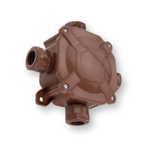 Puszka n/t hermetyczna PH PG16 75x75x33 5x4mm2 IP67 brązowa A.0035BR Hurtownia Elektryczna Lux-Elektro Rzeszów Tyczyn | Sklep Elektryczny Online