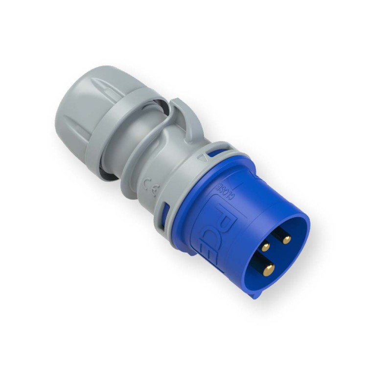 Wtyczka przenośna 32A 3P 400V niebieska IP44 TURBO SHARK 023-6TT PCE Hurtownia Elektryczna Lux-Elektro Rzeszów Tyczyn | Sklep Elektryczny Online