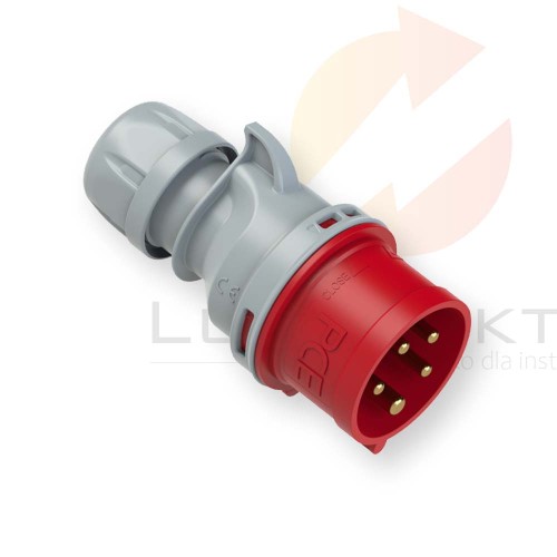 Wtyczka przenośna 32A 5P 400V czerwona IP44 TURBO SHARK 025-6TT PCE  Hurtownia Elektryczna Lux-Elektro Rzeszów Tyczyn | Sklep Elektryczny Online