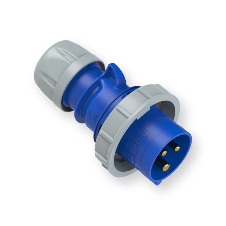 Wtyczka przenośna 16A 3P 230V niebieska IP67 SHARK 0132-6 PCE Hurtownia Elektryczna Lux-Elektro Rzeszów Tyczyn | Sklep Elektryczny Online