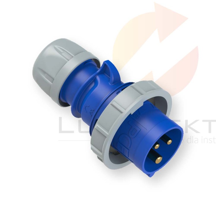 Wtyczka przenośna 16A 3P 230V niebieska IP67 SHARK 0132-6 PCE Hurtownia Elektryczna Lux-Elektro Rzeszów Tyczyn | Sklep Elektryczny Online