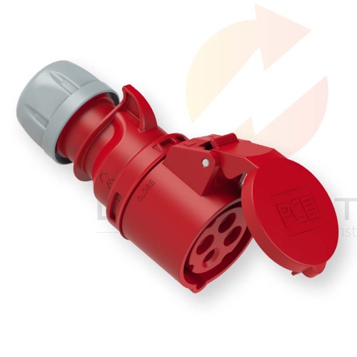 Gniazdo przenośne 16A 4P 400V czerwone IP44 SHARK 214-6 PCE  Hurtownia Elektryczna Lux-Elektro Rzeszów Tyczyn | Sklep Elektryczny Online