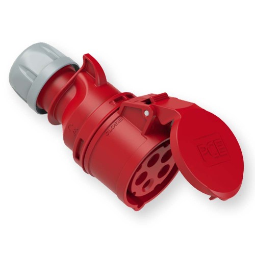 Gniazdo przenośne 16A 5P 400V czerwone IP44 SHARK 215-6 PCE  Hurtownia Elektryczna Lux-Elektro Rzeszów Tyczyn | Sklep Elektryczny Online
