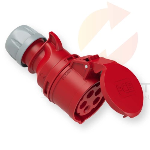 Gniazdo przenośne 16A 5P 400V czerwone IP44 SHARK 215-6 PCE  Hurtownia Elektryczna Lux-Elektro Rzeszów Tyczyn | Sklep Elektryczny Online