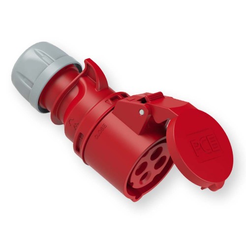 Gniazdo przenośne 32A 4P 400V czerwone IP44 SHARK 224-6 PCE  Hurtownia Elektryczna Lux-Elektro Rzeszów Tyczyn | Sklep Elektryczny Online