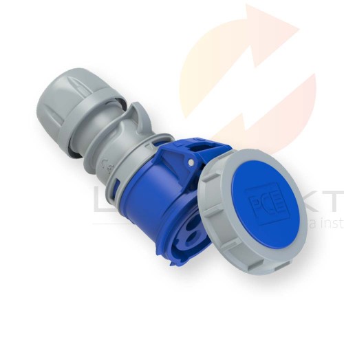 Gniazdo przenośne 32A 3P 230V niebieskie IP67 TURBO SHARK 2232-6TTv PCE Hurtownia Elektryczna Lux-Elektro Rzeszów Tyczyn | Sklep Elektryczny Online