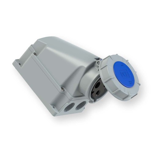 Gniazdo stałe 63A 3P 230V niebieskie IP67 /bez dławnicy/ POWER TWIST 133-6 PCE  Hurtownia Elektryczna Lux-Elektro Rzeszów Tyczyn | Sklep Elektryczny Online