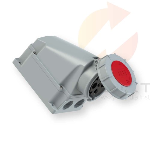 Gniazdo stałe 63A 4P 400V czerwone IP67 /bez dławnicy/ POWER TWIST 134-6 PCE  Hurtownia Elektryczna Lux-Elektro Rzeszów Tyczyn | Sklep Elektryczny Online