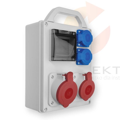 Rozdzielnica przenośna R-BOX 240R 4S 1x32A/5P 1x16A/5P 2x250V, puste okno IP44 B.1701R Hurtownia Elektryczna Lux-Elektro Rzeszów Tyczyn | Sklep Elektryczny Online