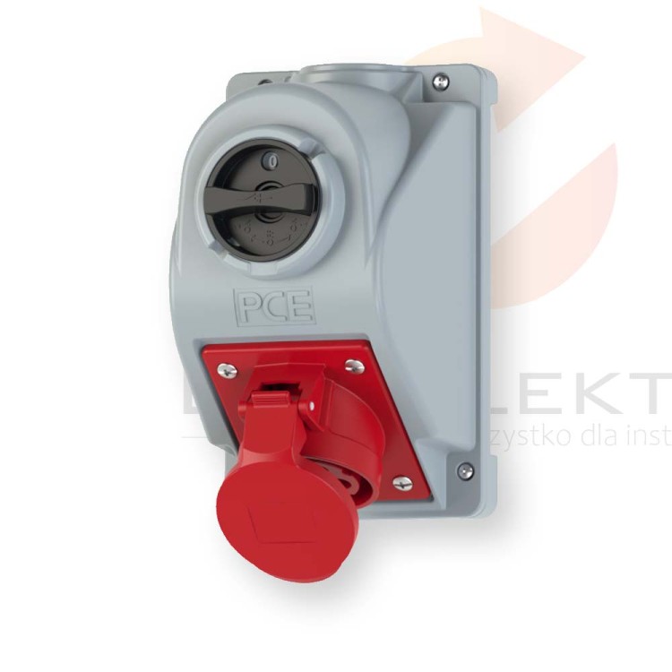Gniazdo stałe z wyłącznikiem L-0-P 32A 5P 400V IP44 COMBO-POL 960625401W PCE Hurtownia Elektryczna Lux-Elektro Rzeszów Tyczyn | Sklep Elektryczny Online