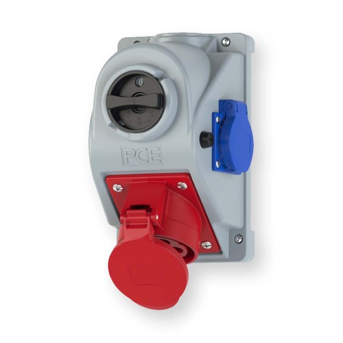 Gniazdo stałe z wyłącznikiem 0-1 32A 5P 400V + 2P+Z 230V IP44 COMBO-POL 96062541W PCE Hurtownia Elektryczna Lux-Elektro Rzeszów Tyczyn | Sklep Elektryczny Online