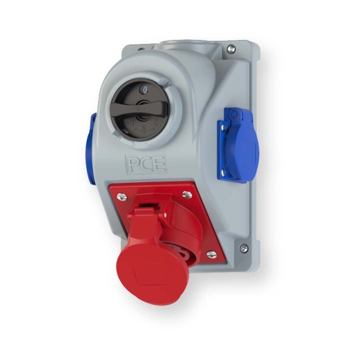 Gniazdo stałe z wyłącznikiem L-0-P 16A 5P 400V + 2x 2P+Z 230V IP44 COMBO-POL 960615421W PCE (Hurtownia Elektryczna Lux-Elektro Rzeszów Tyczyn | Sklep Elektryczny Online