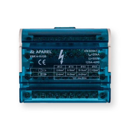 Blok listew rozdzielczych 4-biegunowy 125A EBR 4-11/125 R33RA-02020200201 ERGOM Hurtownia Elektryczna Lux-Elektro Rzeszów Tyczyn | Sklep Elektryczny Online