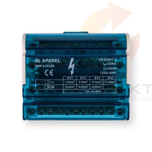 Blok listew rozdzielczych 4-biegunowy 125A EBR 4-11/125 R33RA-02020200201 ERGOM Hurtownia Elektryczna Lux-Elektro Rzeszów Tyczyn | Sklep Elektryczny Online