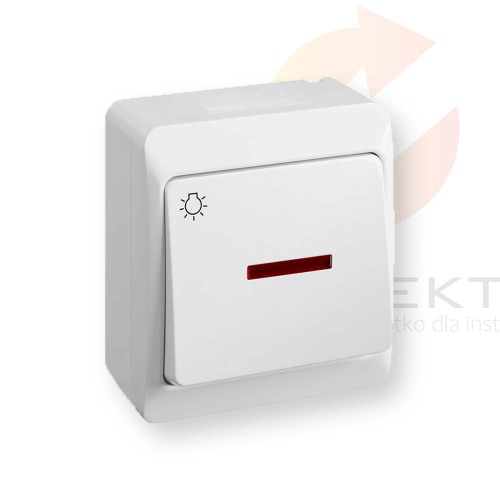 Hermes Przycisk (światło) z podświetleniem biały IP44 ŁNT-1S+n 0346-02 ELEKTROPLAST-NASIELSK Hurtownia Elektryczna Lux-Elektro Rzeszów Tyczyn | Sklep Elektryczny Online
