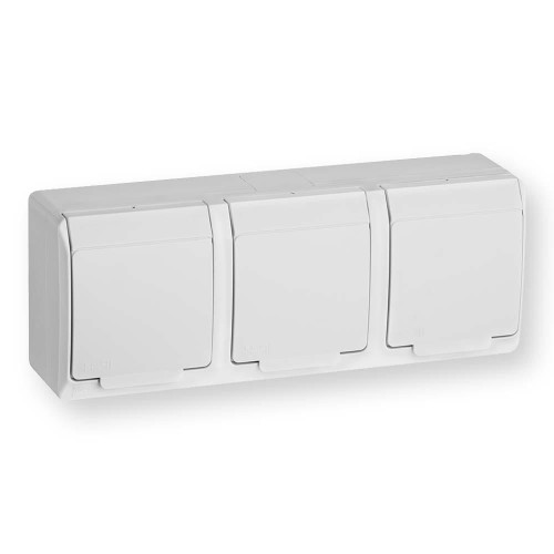 Hermes Gniazdo hermetyczne potrójne z/u 16A IP44 białe GNT 0323-02 ELEKTRO-PLAST NASIELSK Hurtownia Elektryczna Lux-Elektro Rzeszów Tyczyn | Sklep Elektryczny Online