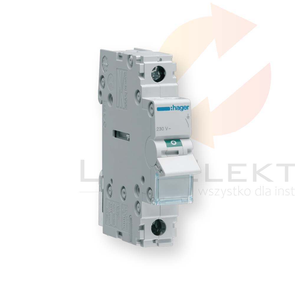 HAGER rozłącznik modułowy 63A 1P SBN163 Hurtownia Elektryczna Lux-Elektro Rzeszów Tyczyn | Sklep Elektryczny Online