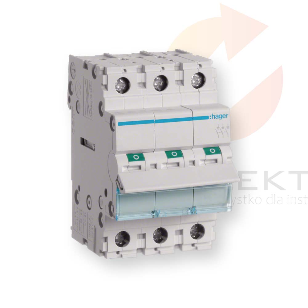 HAGER rozłącznik modułowy izolacyjny 3P 80A SBN380 Hurtownia Elektryczna Lux-Elektro Rzeszów Tyczyn | Sklep Elektryczny Online