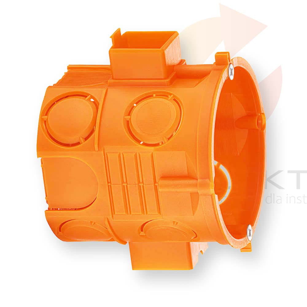 SIMET Puszka podtynkowa 60mm głęboka z wkrętami pomarańczowa S60DFw /110szt./ - Hurtownia Elektryczna Lux-Elektro Rzeszów Tyczyn