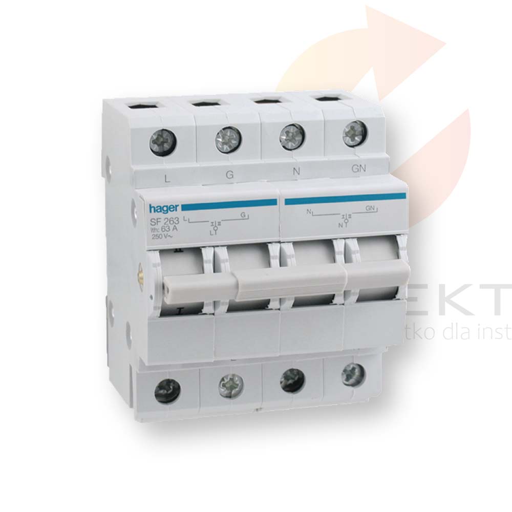 Przełącznik modułowy sieć-agregat 2P 63A SF263  Hurtownia Elektryczna Lux-Elektro Rzeszów Tyczyn | Sklep Elektryczny Online
