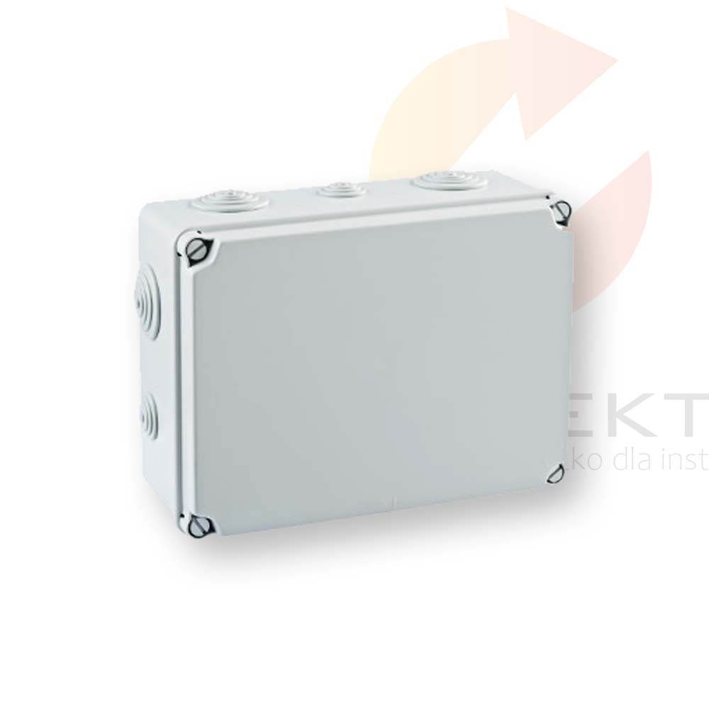 Puszka natynkowa LIGHT 241x180x96 4xM25 6xM40 IP66/67 szara EV-231  Hurtownia Elektryczna Lux-Elektro Rzeszów Tyczyn | Sklep Elektryczny Online