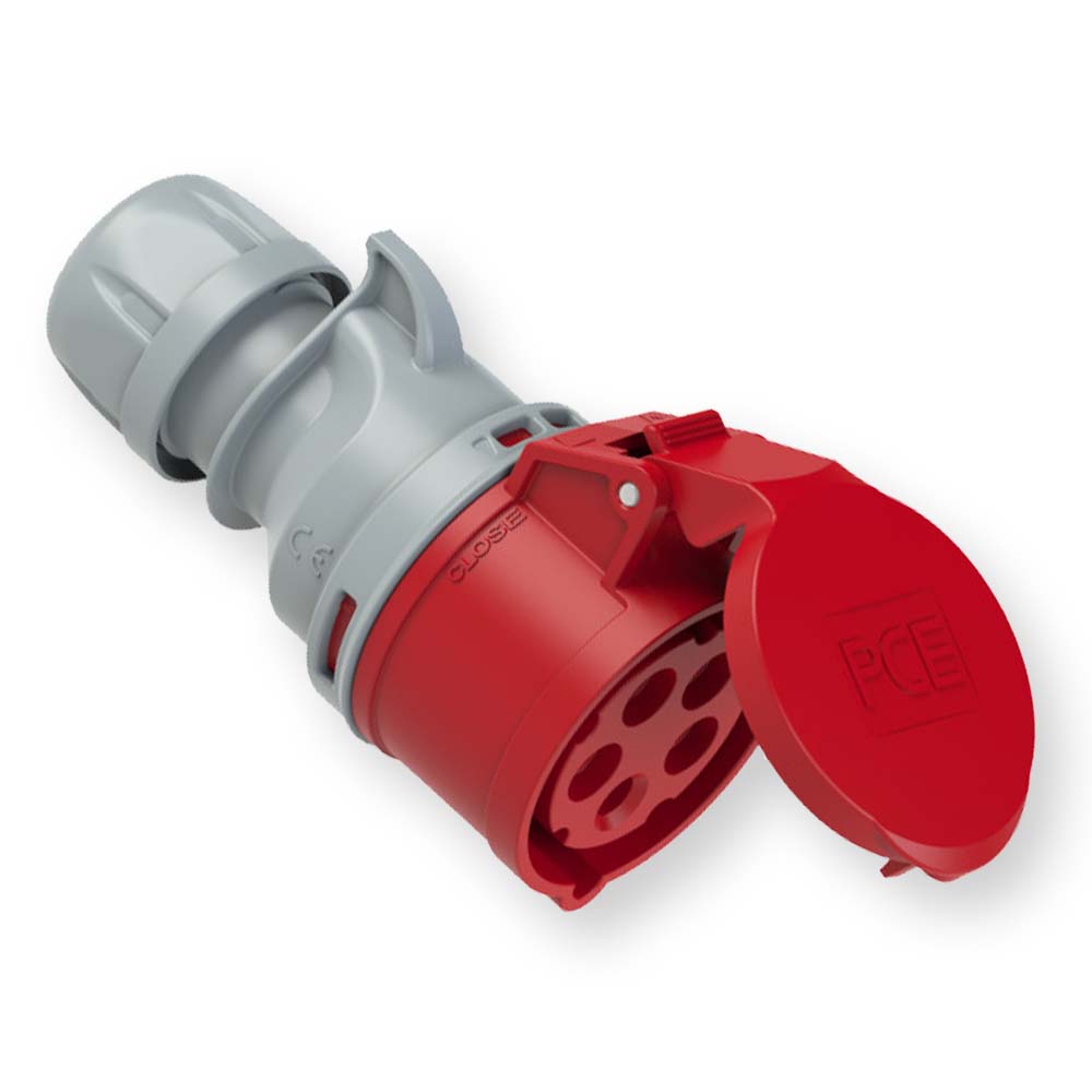 Gniazda przenośne 32A 5P 400V czerwone IP44 TURBO SHARK 225-6TT PCE  Hurtownia Elektryczna Lux-Elektro Rzeszów Tyczyn | Sklep Elektryczny Online