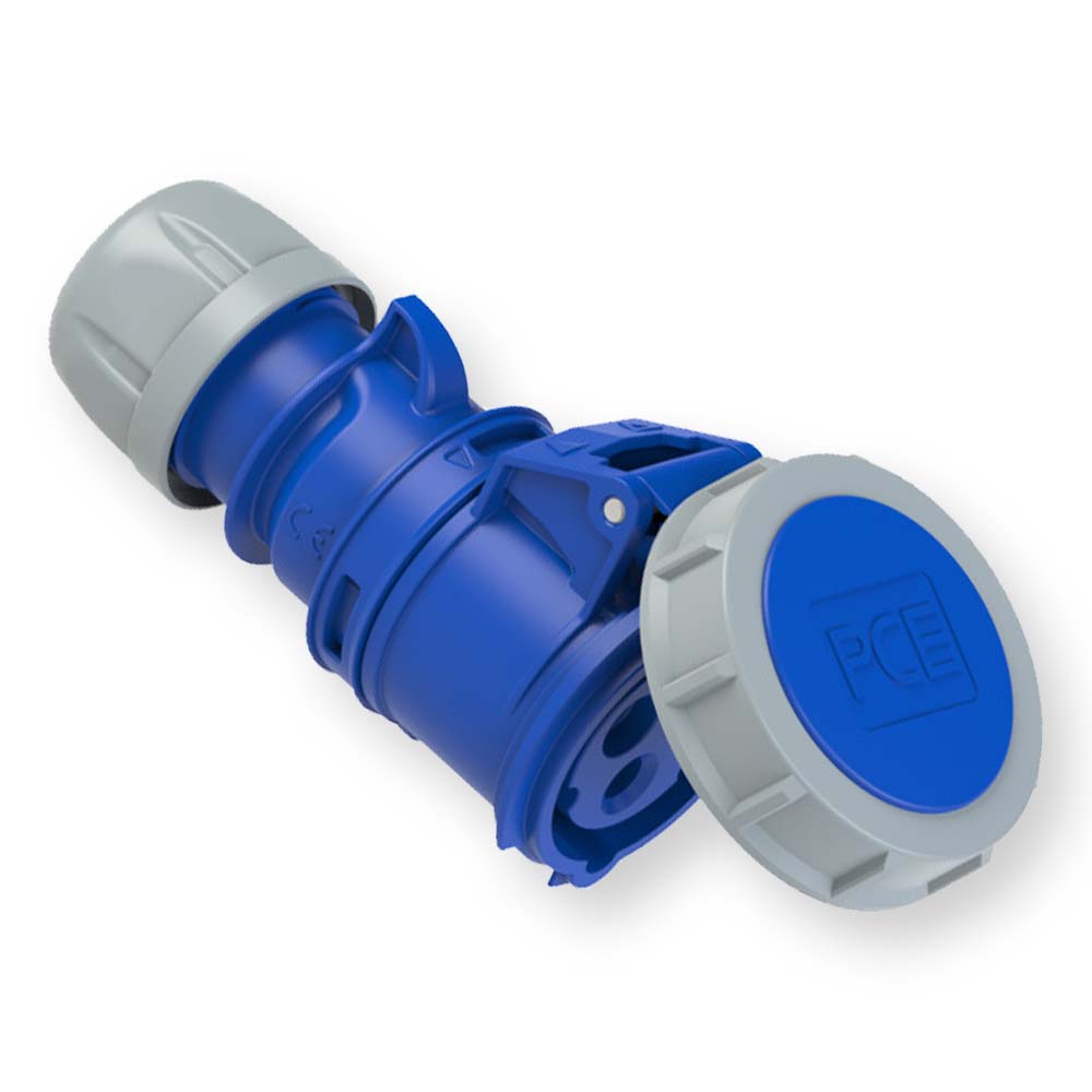 Gniazdo przenośne 32A 3P 230V niebieskie IP67 SHARK 2232-6 PCE  Hurtownia Elektryczna Lux-Elektro Rzeszów Tyczyn | Sklep Elektryczny Online