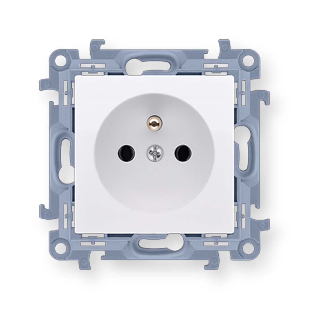 Simon 10 Gniazdo wtyczkowe z uziemieniem pojedyncze (moduł) 16A/250V /szybkozłącza/ biały CGZ1C.01/11 Hurtownia Elektryczna Lux-Elektro Rzeszów Tyczyn | Sklep Elektryczny Online
